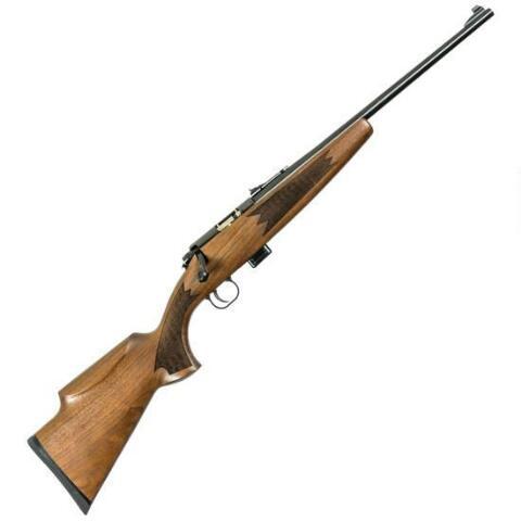 keystone arms crickett model 722 bolt action rifle 22 lr 16.125" barrel 7 rounds walnut stock blued