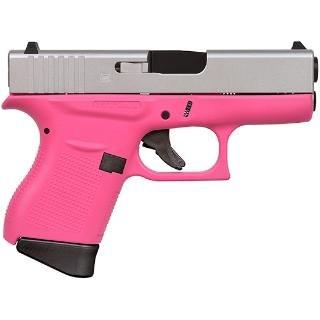 glock g43 pistol 9mm 3.39in 6rd pink / aluminum