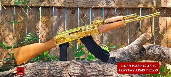 gold wasr-10 ak-47 rifle