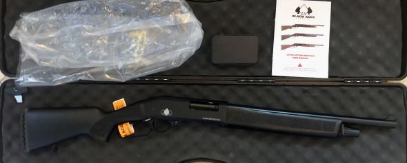 black aces tactical pro series l 12ga lever-action 18.5" black/black wood