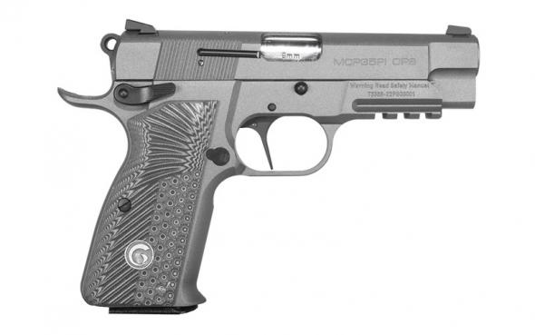 european american armory, mcp35 pi ops, 9mm, 3.88" barrel, adjustable sights, flat trigger, tungsten cerakote, 18 rounds