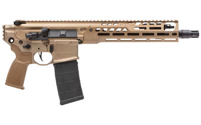 sig sauer, mcx spear-lt, semi-automatic pistol, 223 remington/5.56nato, 11" barrel, anodized finish, coyote, flatblade match trigger, 10" lightweight...