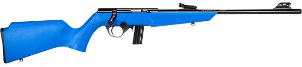 (sale) rossi, rb22, bolt action rifle, 22lr, 16" barrel, matte finish, black, blue synthetic stock, compact, adjustable fiber optic sights, 10 rounds...