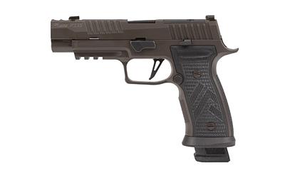 sig sauer, p320 axg legion, 9mm, 3.9" barrel, two port slide, cerakote finish, legion gray, axg modular grip, hogue custom g10 grips, x series flat...