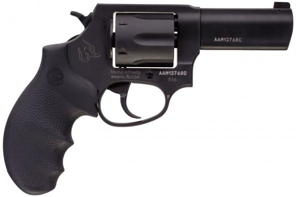 taurus, model 856, 38 special, 3" barrel, steel, matte finish, black, hogue grip, 6 rounds