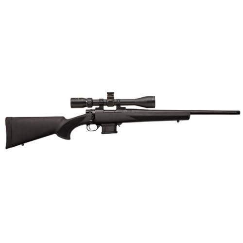 howa, m1500 mini action, 6mm arc, 20" threaded barrel, black, hti synthetic stock, nikko stirling 4-12x40mm scope, 5 rounds