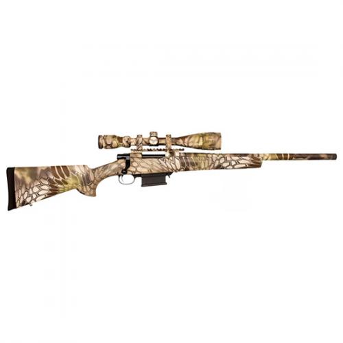 howa, mini action full camo, bolt action rifle, 6.5 grendel, 20" threaded barrel, synthetic stock, right hand, kryptek highlander, includes gamepro...