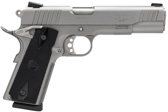 taurus, pt1911, 45 acp, 5" barrel, stainless finish, 8 rounds