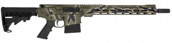 great lakes firearms & ammo, ar-10, semi automatic, 308 winchester, 16" barrel, pursuit green camo finish, a2 furniture, right hand, 10 rounds