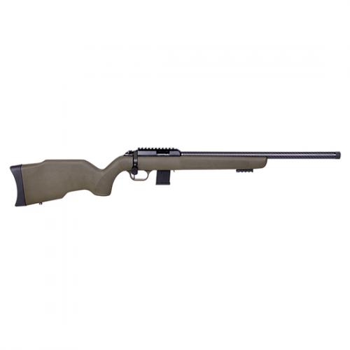 blue line solutions, r-22 carbon, bolt action, 22 long rifle, 19.1" carbon fiber threaded barrel, black finish, green synthetic stock, 10 round...