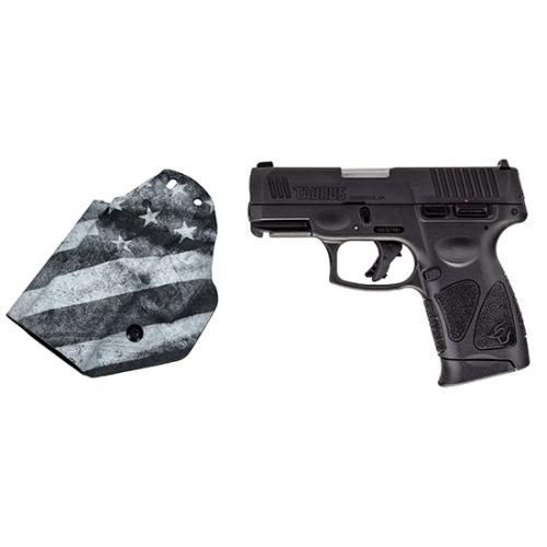 taurus, g3c, semi automatic compact pistol, 9mm, 3.26" barrel, black, right, 10 round, includes 2 magazines and b&w holster