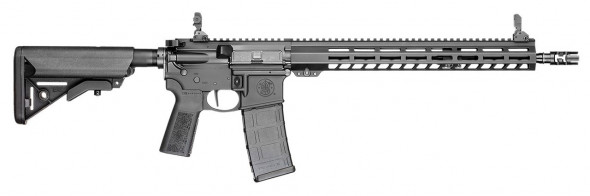 smith & wesson, volunteer xv, optics ready, semi-automatic rifle, ar-15, 223 remington/556nato, 16" barrel, pws muzzle brake, 1:8 5r rifling, matte...