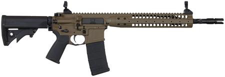 lwrc, ic-spr 5.56mm nato 14.7 inch spiral fluted threaded barrel with permanently attached flash hider (16.1 inch total) cerakote patriot brown...