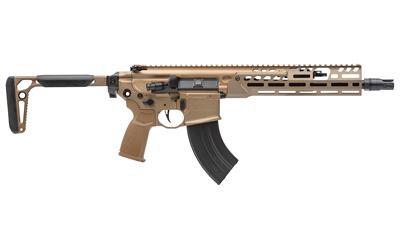 sig sauer, mcx spear-lt, semi-automatic rifle, sbr, 7.62x39, 11" barrel, anodized finish, coyote, side folding stock, flat blade match trigger, 10"...