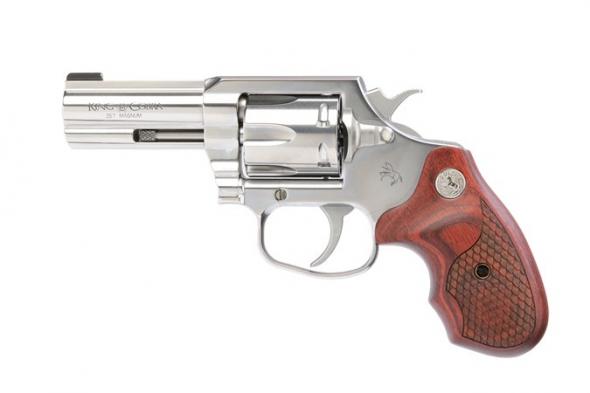 colt''s manufacturing, king cobra, revolver, 357 magnum, 3" barrel, steel, stainless finish, hogue grips, brass bead front sight, 6 rounds, upgraded...