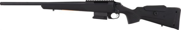tikka, t3x compact tactical rifle, bolt action, 6.5 creedmoor, 20" barrel, black finish, black synthetic stock, left hand, 10 rounds