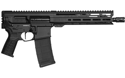 cmmg, mk4, dissent, semi-automatic pistol, ar, 5.56 nato, 10.5" threaded barrel, 1/2x28, cmmg zeroed linear compensator, cerakote finish, armor black...