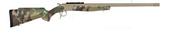 cva, scout takedown, 450 bushmaster, 25" barrel, flat dark earth, woodland camo, 1 round