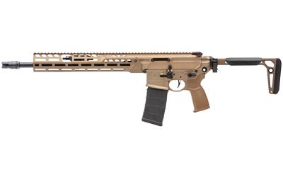 sig sauer, mcx spear-lt, semi-automatic rifle, 223 remington/5.56nato, 16" barrel, anodized finish, coyote, side folding stock, flatblade match...