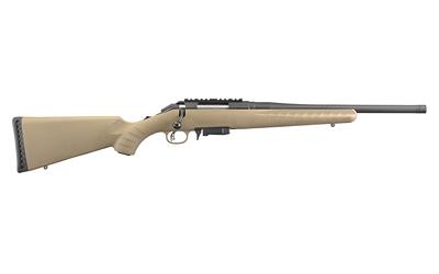 ruger, american rifle ranch, bolt-action rifle, 762x39, 16.1" barrel, matte black finish, alloy steel, flat dark earth composite stock, 5rd