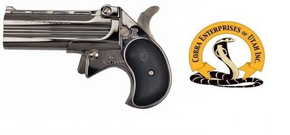 Cobra Long Bore 9mm 3.5 Inch Barrel Chrome Finish Black Grips 2 Rounds