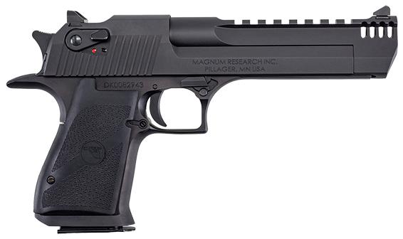 magnum research, single action, mk xix l6, 357 magnum, 6" barrel, black, fixed sights, integral muzzle brake, pic rail, 9 rounds