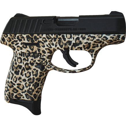 ruger, ec9s, 9mm, 3.12" barrel, black slide, leopard print grip, 7 rounds