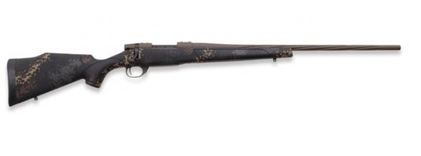 weatherby, vanguard talus, bolt action, 6.5 creedmoor, 24" threaded barrel, spiral fluted, patriot brown finish, black with rust brown, smoke & stone...