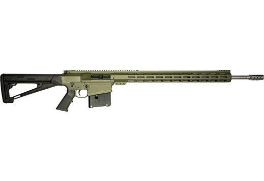 glfa, gl10, semi auto, 7mm rem mag, 24" threaded barrel, od green, muzzle brake, fixed stock, 5 rounds