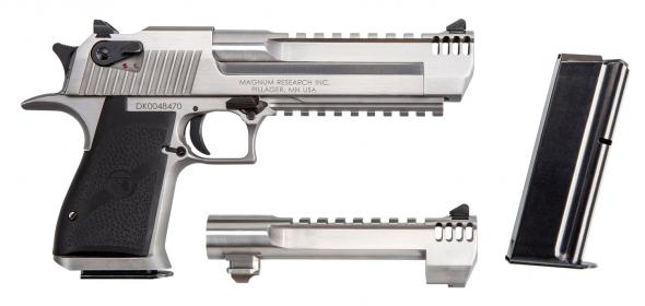 magnum research de50429 desert eagle mark xix 50 ae/429 de 6" 7+1 stainless black polymer grip