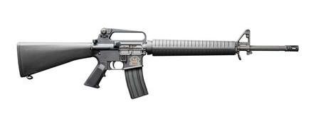 bushmaster, xm15a2 gold edition, semi auto, .223 remington, 16" barrel, black, carry handle sight, 30 rounds