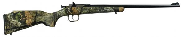 (special) crickett ksa2163 youth 22 lr 1rd 16.12" blued barrel & receiver, fixed front/adjustable rear peep sight, hydro dipped mossy oak break-up...