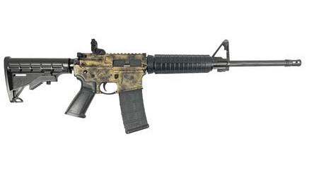 ruger, ar-556, semi-automatic rifle, 5.56 nato, 16.1" threaded barrel, custom marble distressed finish, right hand, 30 round
