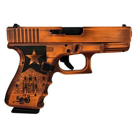 glock, g19 gen3 cerakoted, striker fire, compact, 9mm, 4.02" barrel, texas orange, fixed sights, right hand, 15 rounds