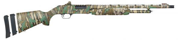 mossberg, 500 turkey super bantam, pump action, 20 gauge, 3" chamber, 20" barrel, mossy oak greenleaf, synthetic stock, fiber optic front sight,...