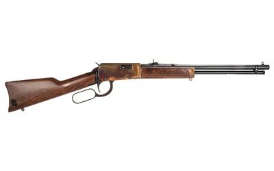 heritage, settler, lever action rifle, 22 lr, 16.5" barrel, case hardened finish, buckhorn sights, light stained wood furniture, 13 rounds