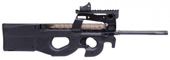fn ps90 standard, semi auto rifle, 16" barrel, 5.7x28mm, 50-rnd, ambidextrous, black