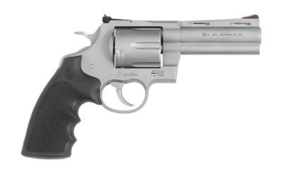 colt manufacturing, anaconda, revolver, 44 magnum, 4.25" barrel, matte stainless steel finish, hogue rubber grip, adjustable rear sight, red ramp...