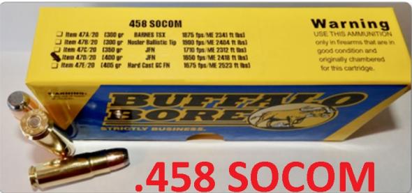 Buffalo Bore Ammunition 458 SOCOM 400 Grain Jacketed Flat Nose Box of 20