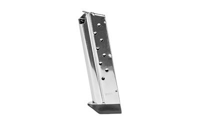kimber america, magazine, 9mm, 9 rounds, for 1911, extended base pad, stainless steel, silver