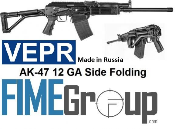 FIME Molot Russian VEPR Semi-Automatic 12ga 19" 3" 5+1 Left Folding w/Pistol Grip Metal Blk