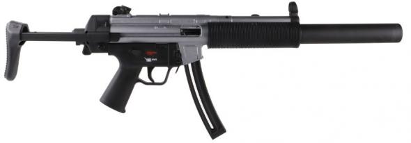 h&k, mp5, semi automatic, 22 long rifle, 16.1" barrel, gray finish, collapsible stock, right hand, 25 round capacity