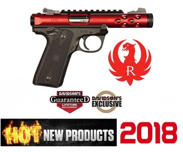 Ruger Mark IV (Diablo Red) 22 Long Rifle (LR) 4.4" 10+1 Black Polymer Grip Red Anodized