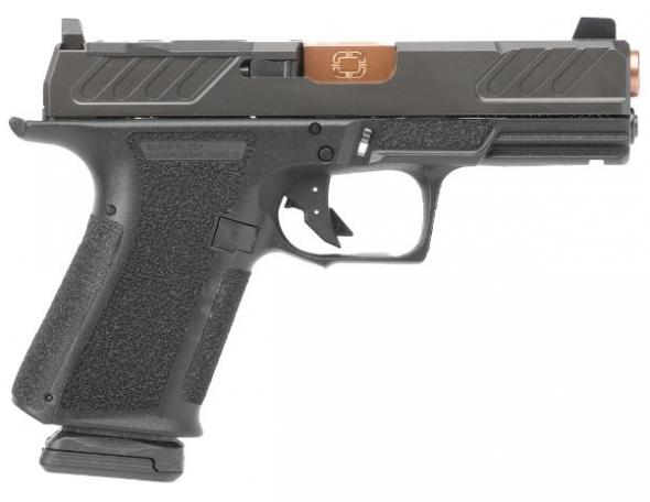 shadow systems, mr920 foundation, semi automatic, 9mm, 4" bronze barrel, black finish, fixed sights, optic cut, right hand, 10 round capacity