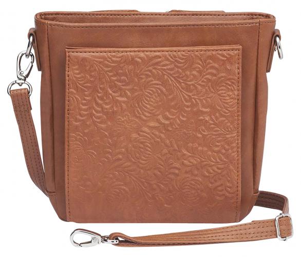 gun toten mamas/kingport, boho mini x-body, washable tan leather, includes mini holster