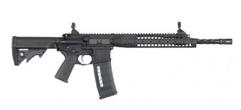 lwrc, six8 a5, semi auto, 6.8 spc, 16" barrel, 30 round, magpul moe grip, black finish