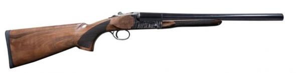 citadel, coach, side by side, 20 gauge, 18.5" barrel, 3" chamber, blued/color case hardened finish, fixed walnut stock, 2 round capacity