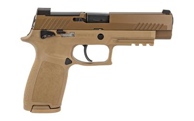 sig sauer, p320-m17, semi automatic, 9mm, 4.7" barrel, coyote tan finish, manual safety, night sights, optic cut, right hand, 21 round capacity
