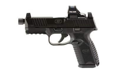 fn america, fn509m tactical, mid-size, 9mm, 4.5" barrel, threaded 1/2x28, matte finish, black, inlcudes holosun 407c red dot sight, optic height...