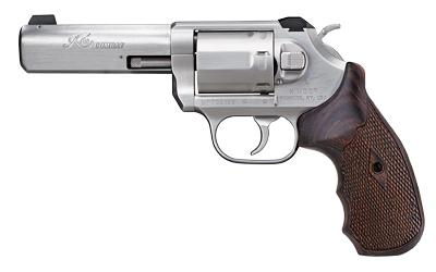 kimber america, k6s dasa combat, double/single action revolver, 357 magnum, 4" barrel, brushed finish, silver, wood grips, white 3 dot sights, 6...